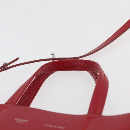 Celine Vertical Cabas Leather, Red, Leather, Tote Bag