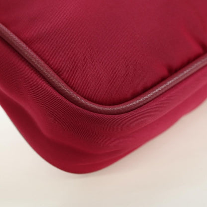 Prada Chain Tessuto and Saffiano Leather, Pink, Nylon, Shoulder Bag