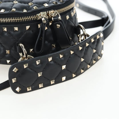 Valentino Garavani Rockstud Spike Quilted Leather, Black, Leather, Backpack
