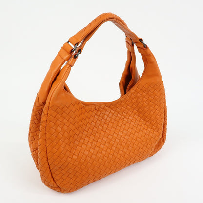 Bottega Veneta Campana Hobo Intrecciato Nappa, Orange, Leather, Shoulder Bag