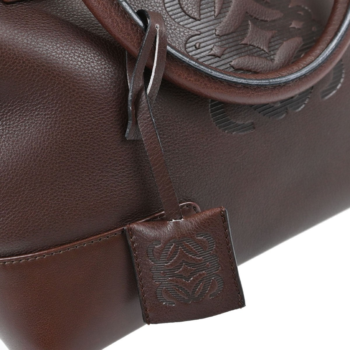 Loewe Fusta Leather, Brown, Leather, Handbag