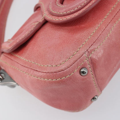Prada Turnlock Flap Soft Calf, Pink, Leather, Shoulder Bag