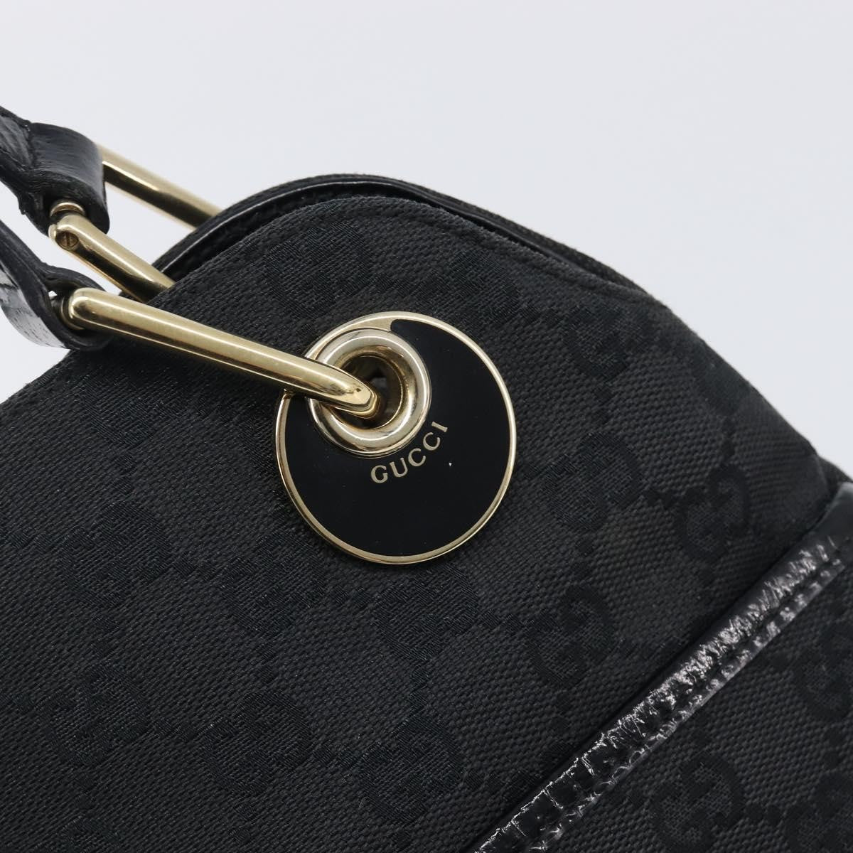 Gucci Twins Tote GG Canvas with Leather, Black, Canvas, Tote Bag