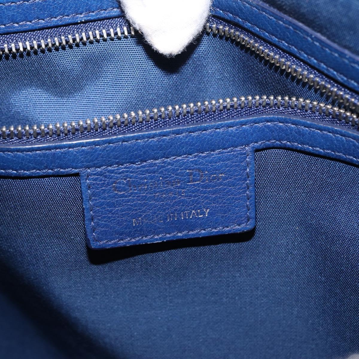 Christian Dior Granville Satchel Leather, BLUE, LEATHER, Handbag