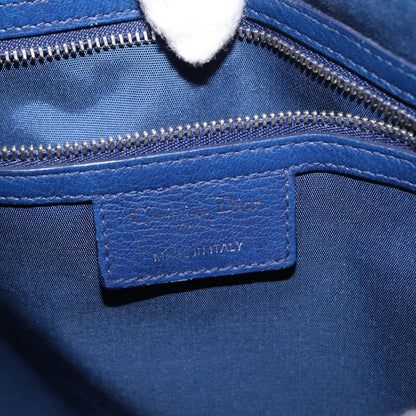 Christian Dior Granville Satchel Leather, BLUE, LEATHER, Handbag