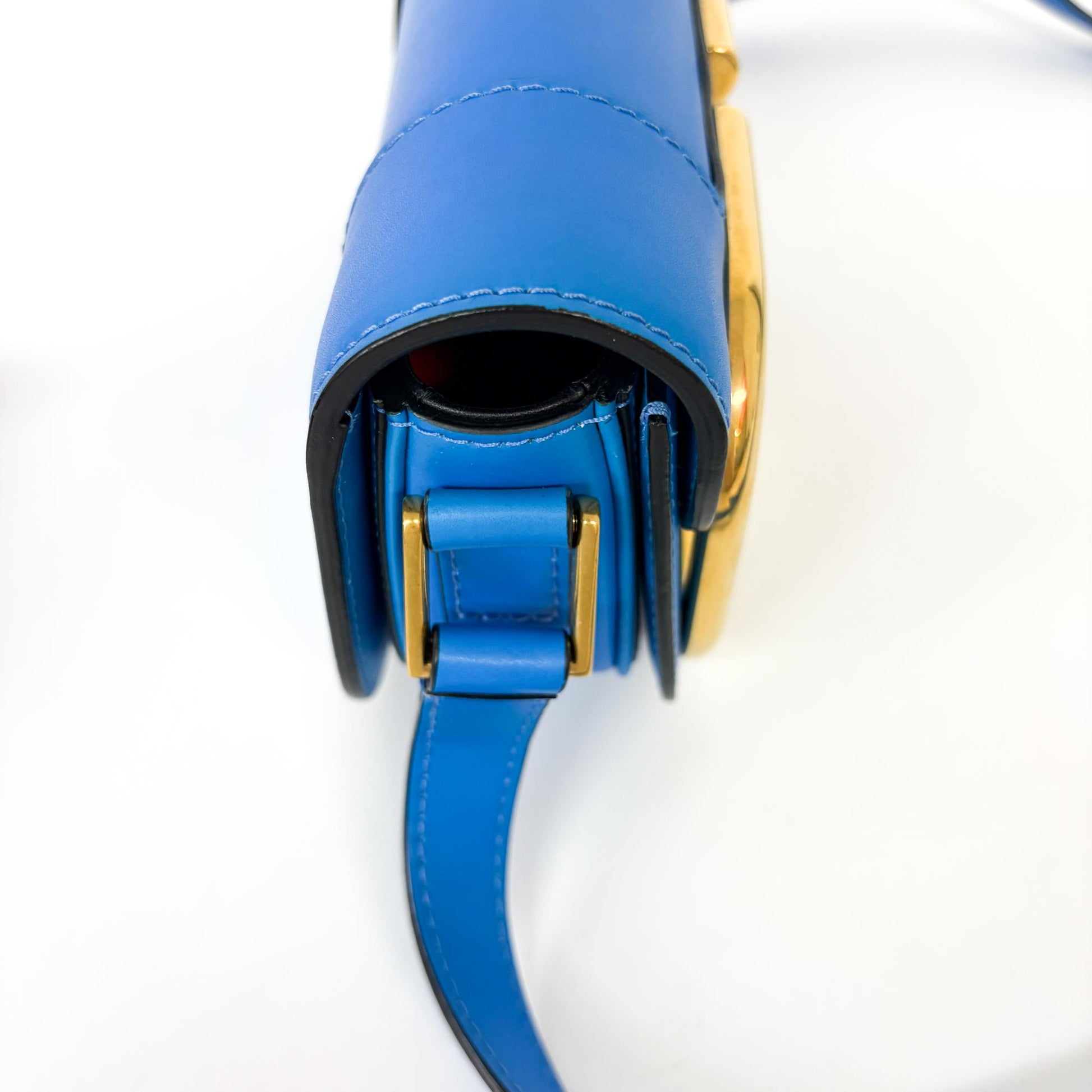 Valentino Garavani Supervee Leather, Blue, Leather, Crossbody Bag