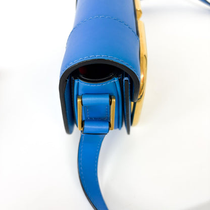 Valentino Garavani Supervee Leather, Blue, Leather, Crossbody Bag