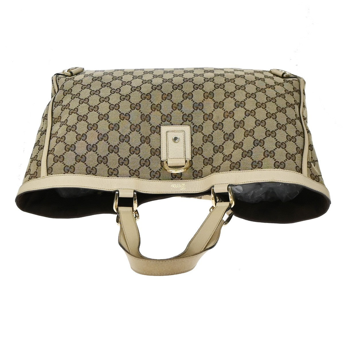 Gucci Abbey D- GG Canvas with Leather, Brown, Canvas, Tote Bag
