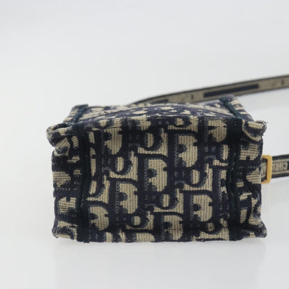 Christian Dior Book Tote Phone Oblique Canvas, Navy, Canvas, Tote Bag