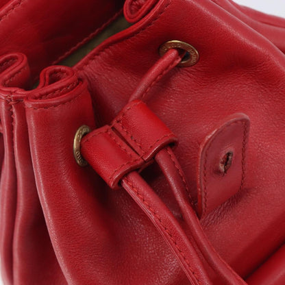 Gucci Vintage Bamboo Leather, Red, Leather, Backpack