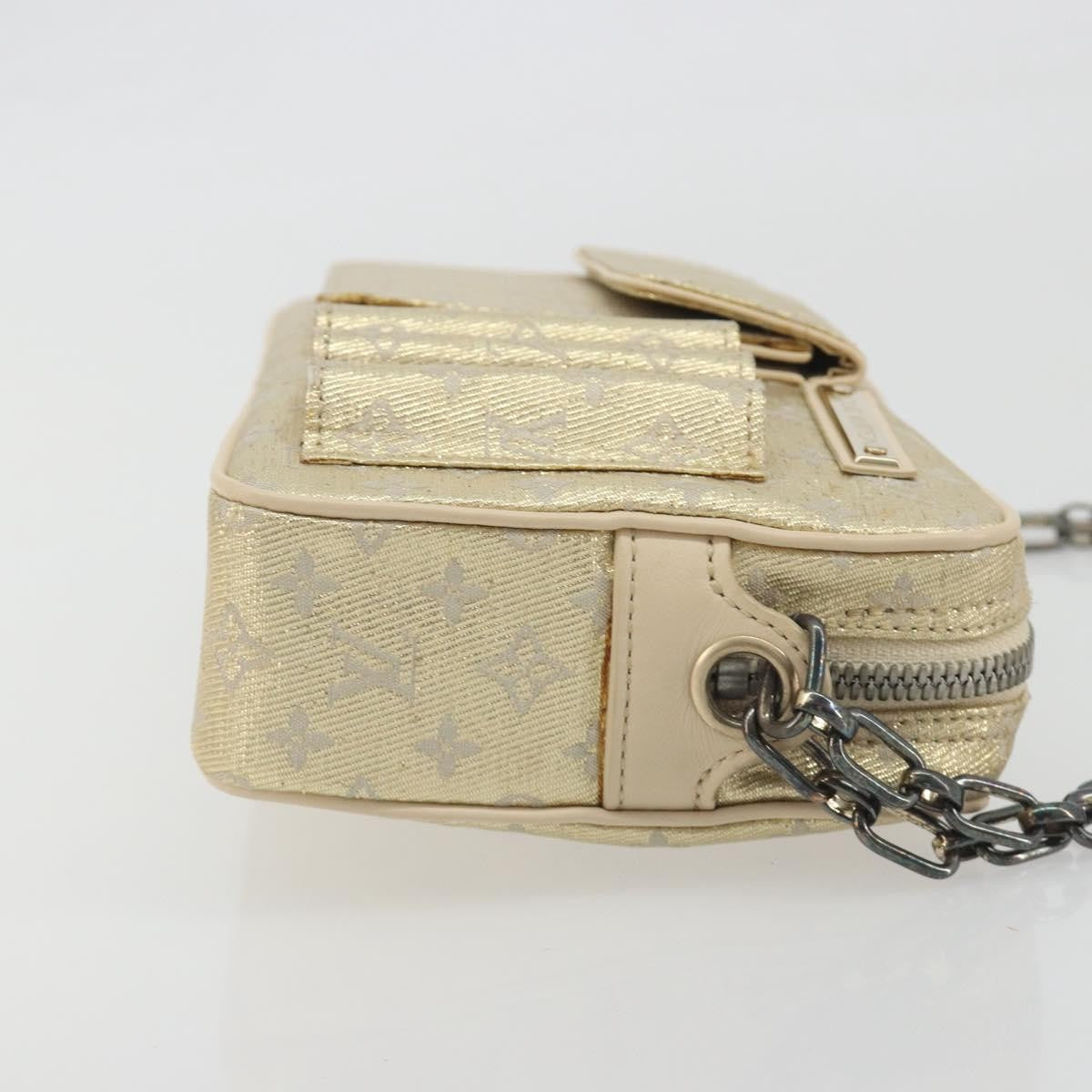 Louis Vuitton McKenna Mini Lin, Gold, Canvas, Shoulder Bag