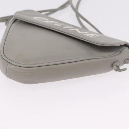 Celine Triangle Leather, Gray, Leather, Handbag