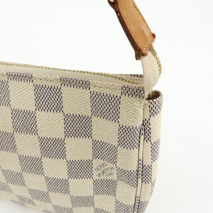 Louis Vuitton Pochette Accessoires Damier, White, Canvas, Clutch