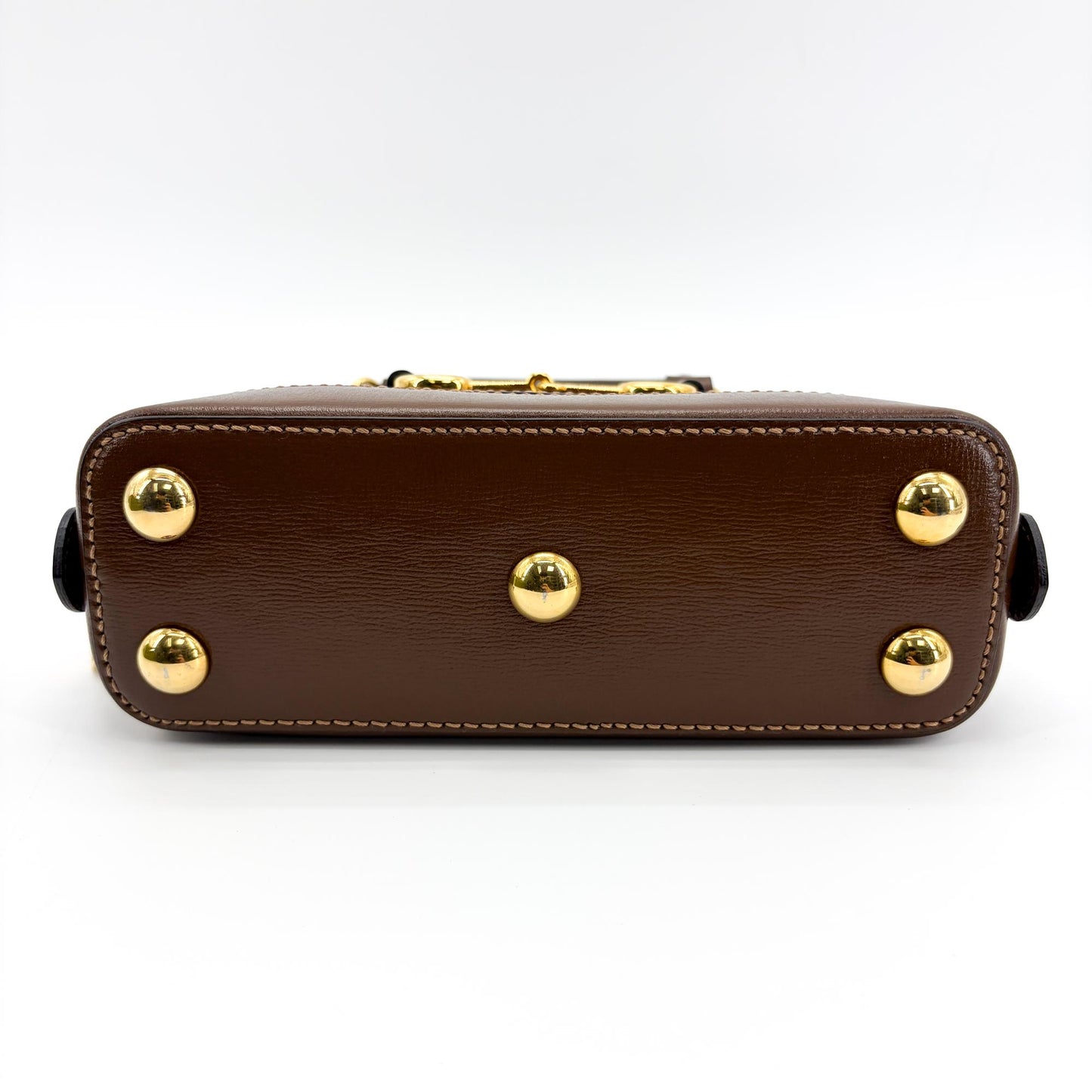 Gucci Horsebit 1955 Top Handle GG Coated Canvas with Leather, Brown, Canvas, Handbag
