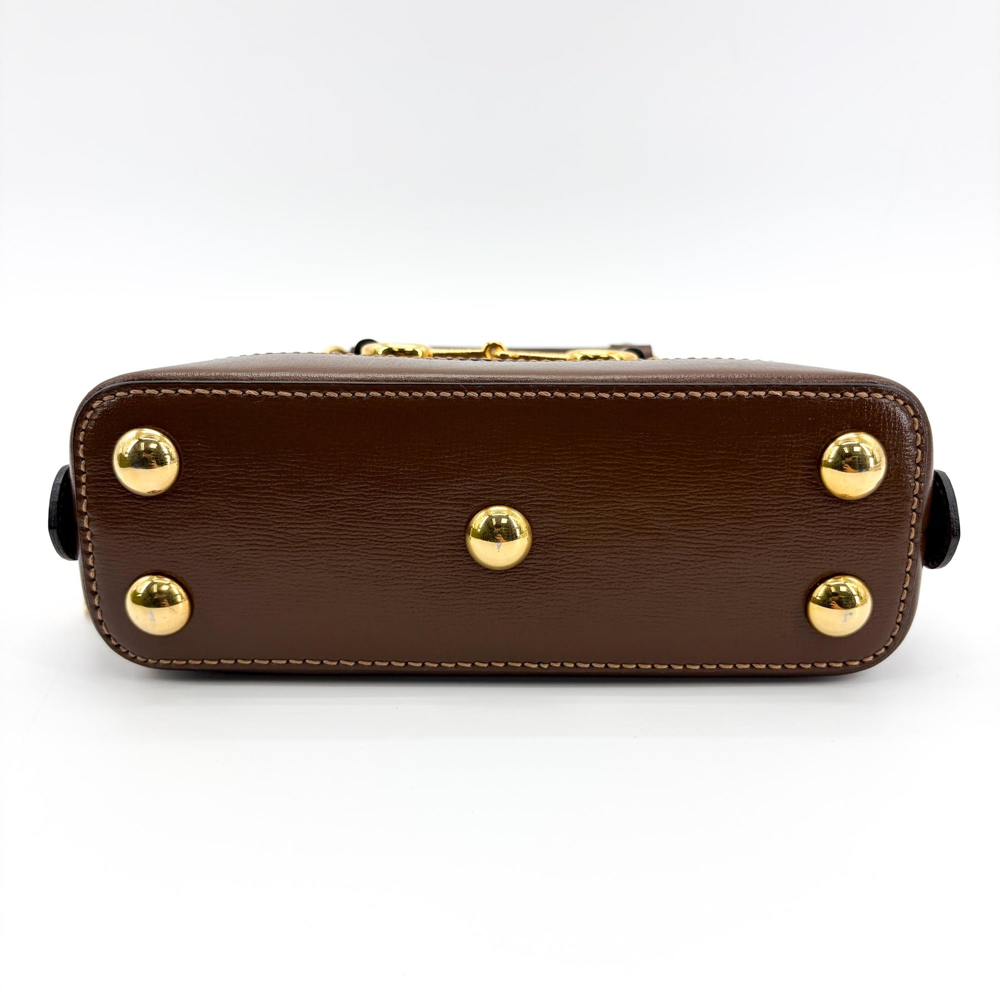 Gucci Horsebit 1955 Top Handle GG Coated Canvas with Leather, Brown, Canvas, Handbag