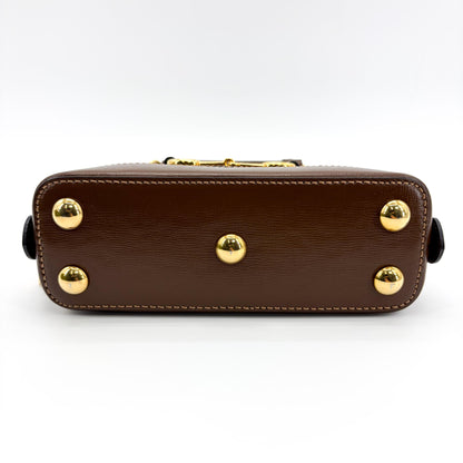 Gucci Horsebit 1955 Top Handle GG Coated Canvas with Leather, Brown, Canvas, Handbag