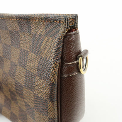 Louis Vuitton Trousse Make Up Damier, Brown, Canvas, Clutch
