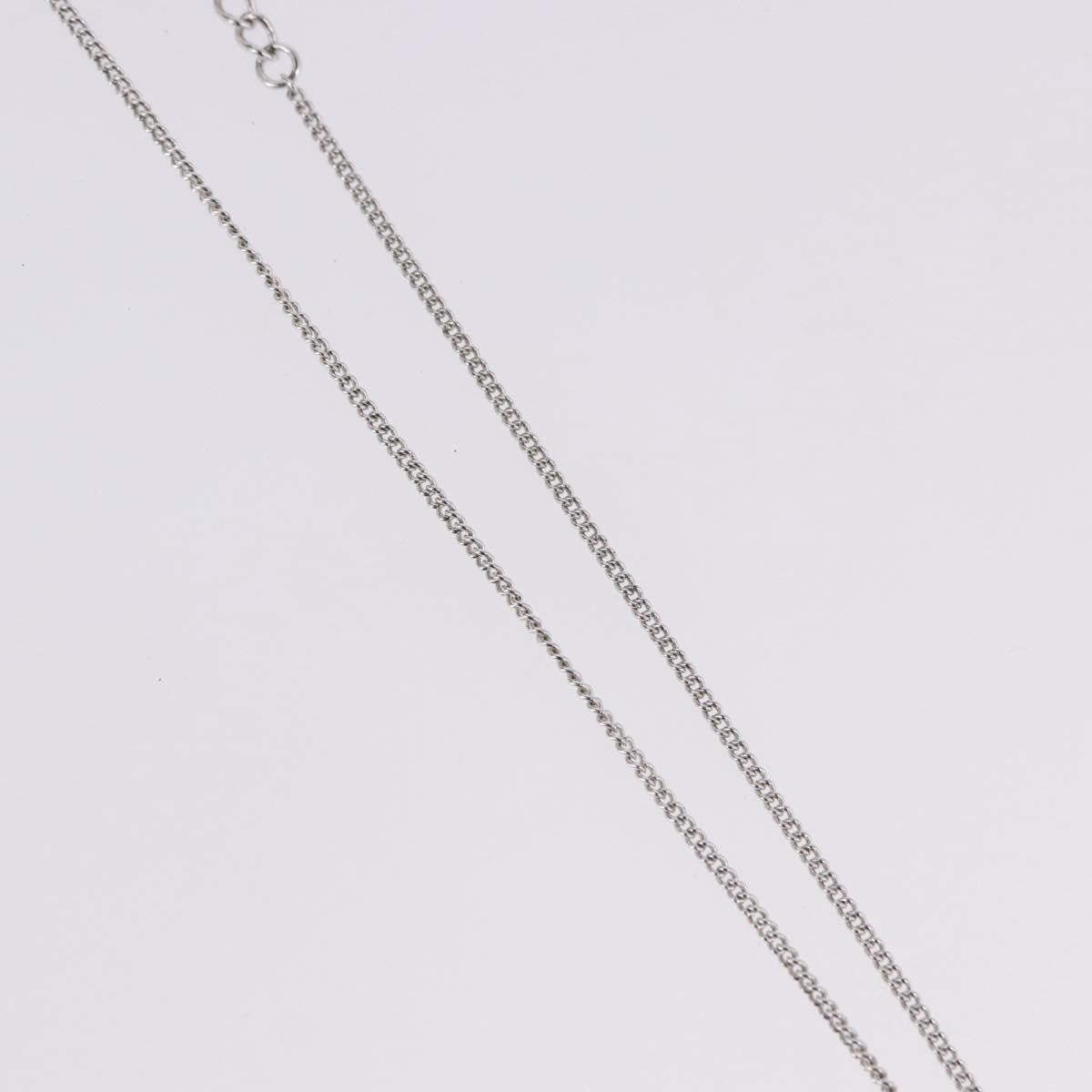Christian Dior Vintage Dior Logo Metal and Crystal, Silver, Metal, Necklace