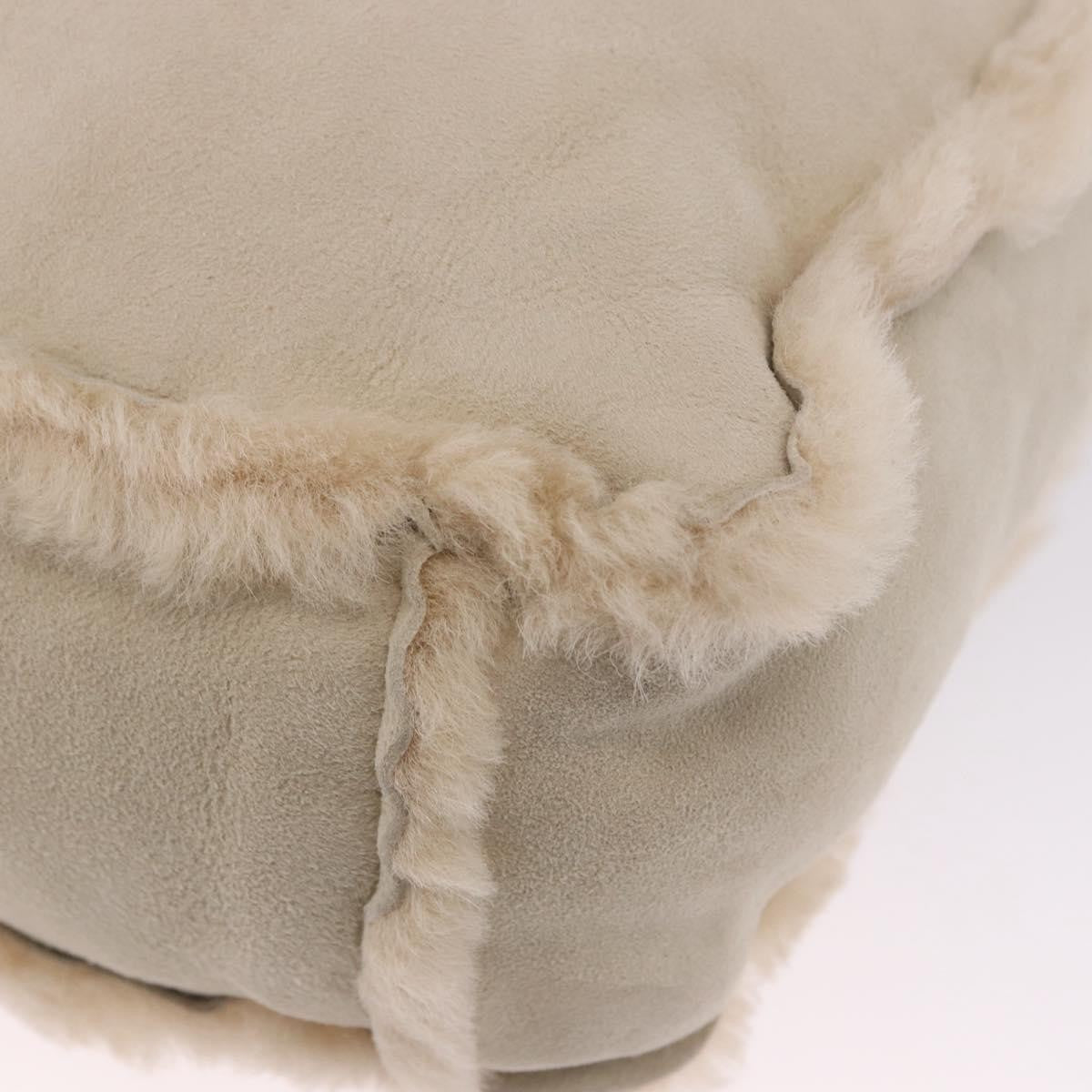 Chanel Vintage East West Tote Shearling and Suede, Beige, Leather, Tote Bag