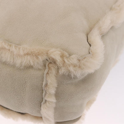 Chanel Vintage East West Tote Shearling and Suede, Beige, Leather, Tote Bag