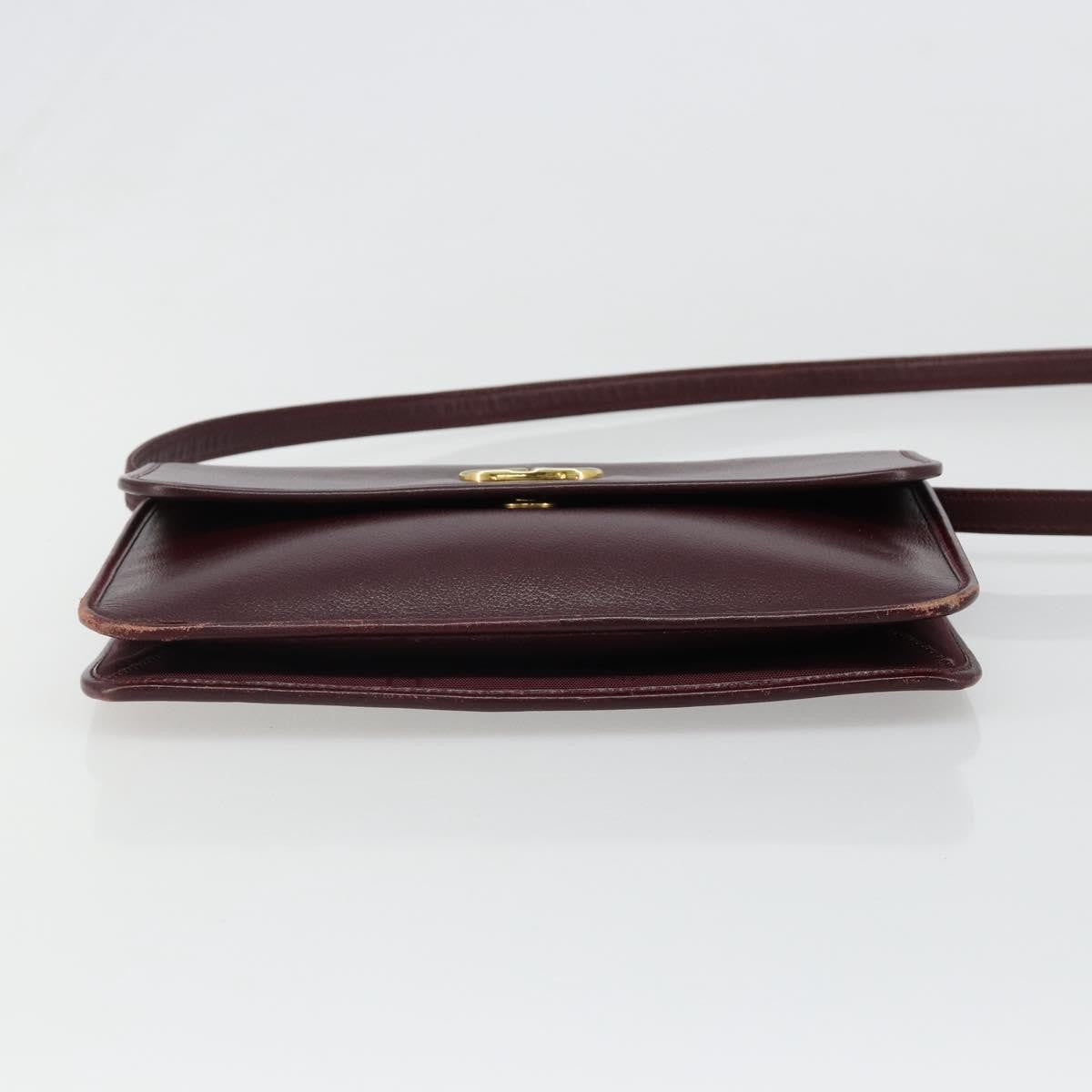 Christian Dior Shoulder Leather, Burgundy, Leather, Shoulder Bag