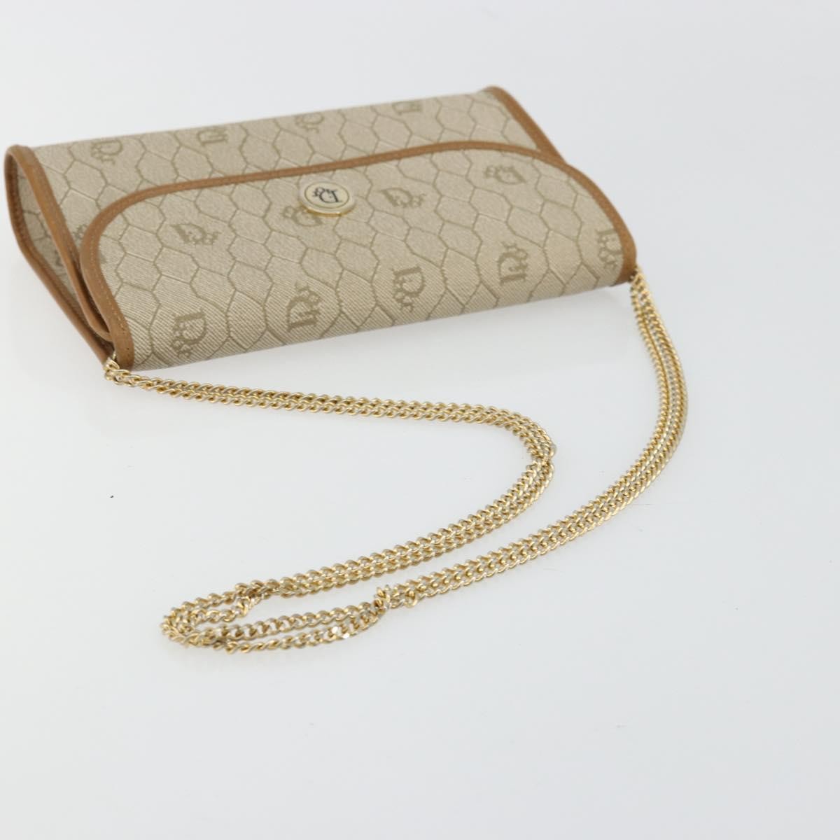 Christian Dior Vintage honeycomb clutch Canvas, Beige, Canvas, Clutch