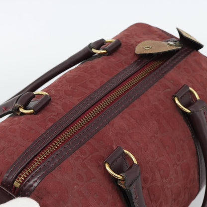 Christian Dior Boston Embossed Patent, Burgundy, Suede, Handbag