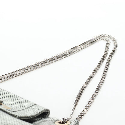 Chanel Drill Perforated Leather, Silver, Leather, Tote Bag