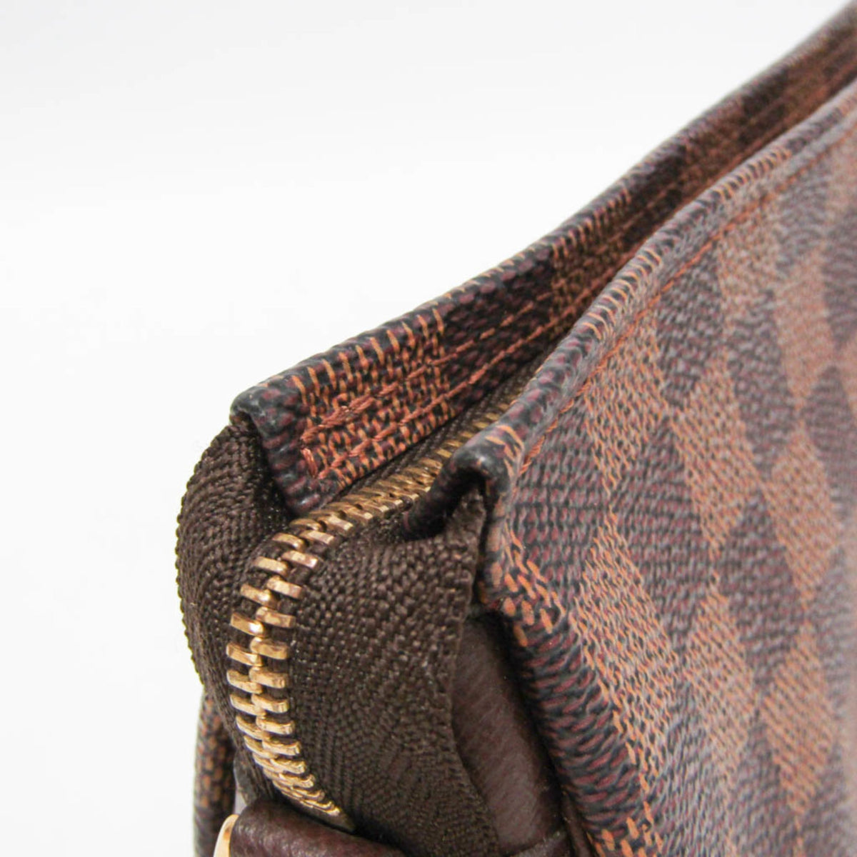 Louis Vuitton Trousse Make Up Damier, Brown, Canvas, Clutch