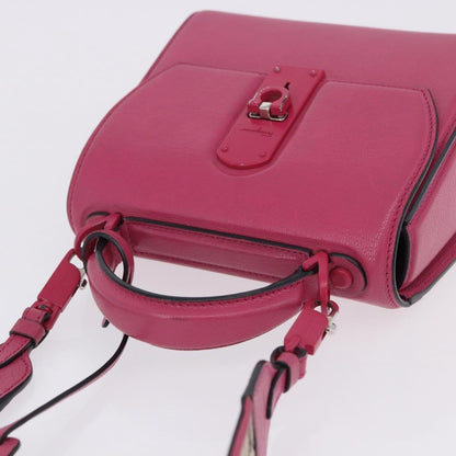 Salvatore Ferragamo Boxyz Top Handle Leather, Pink, Leather, Handbag