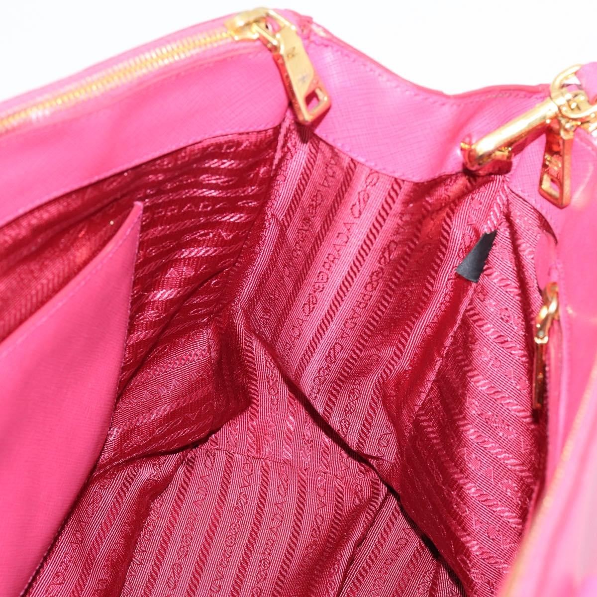 Prada Galleria Double Zip Saffiano Leather, Pink, Leather, Tote Bag