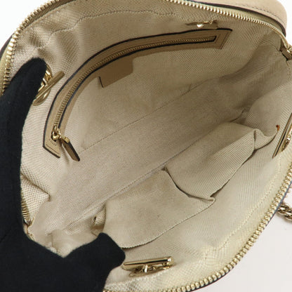 Gucci Soho Chain Zip Leather, Beige, Leather, Shoulder Bag
