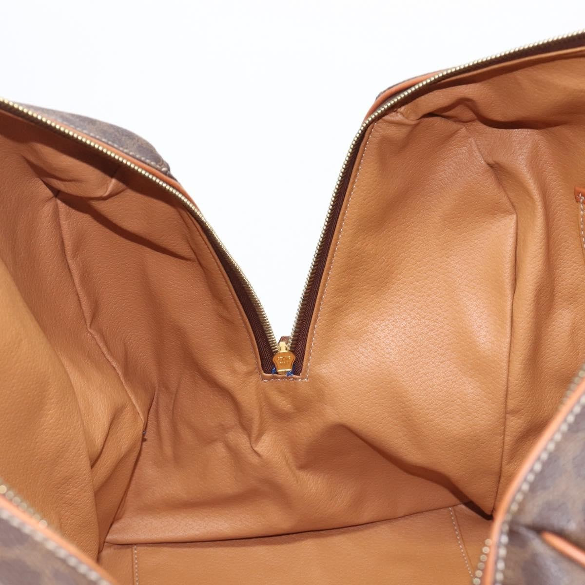 Celine Boston Triomphe Coated Canvas, Brown, Canvas, Handbag