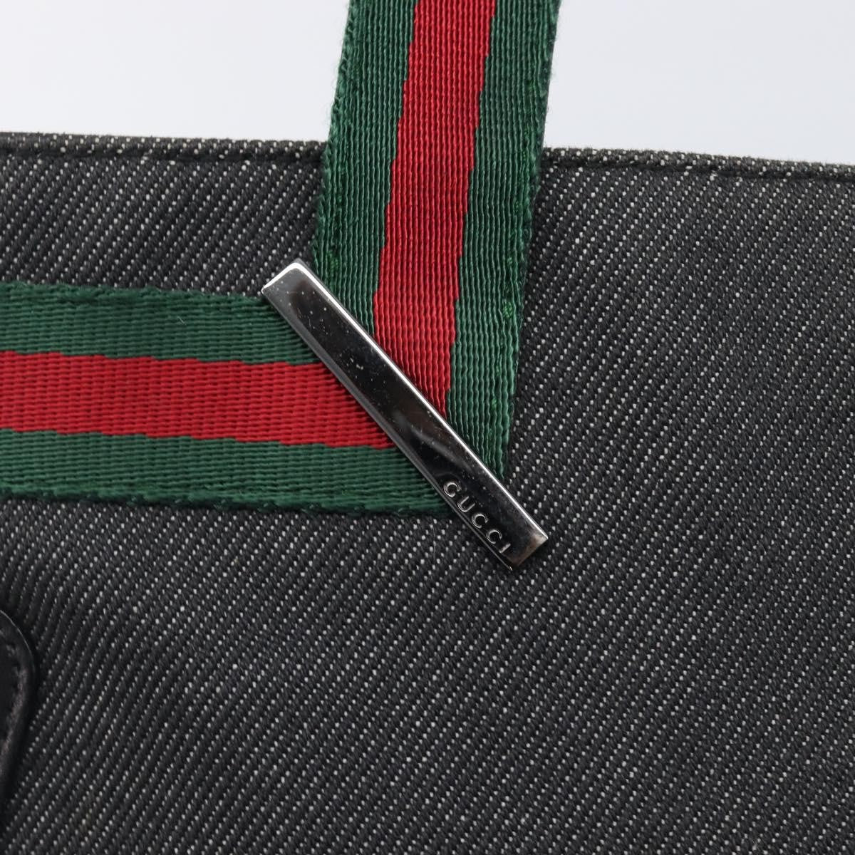 Gucci Sherry Line Tote Canvas, Black, Canvas, Tote Bag
