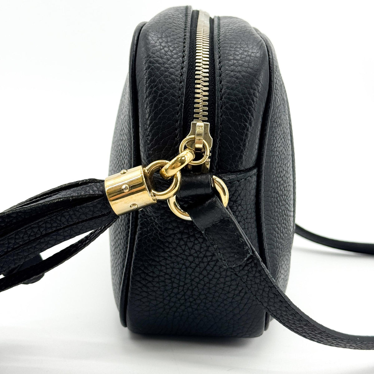 Gucci Soho Disco Leather, Black, Leather, Crossbody Bag