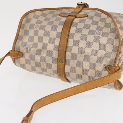 Louis Vuitton Saumur Damier Ebene, Beige, Canvas, Shoulder Bag