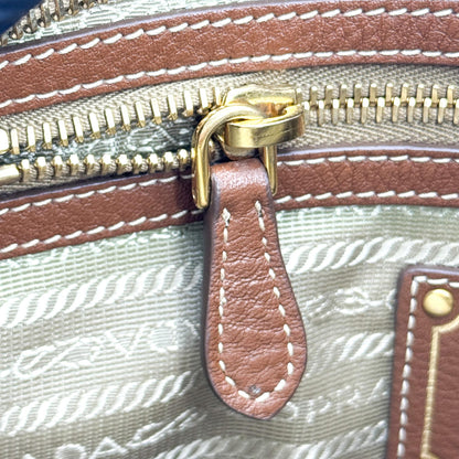Prada Logo Canvas, Beige, Canvas, Crossbody Bag