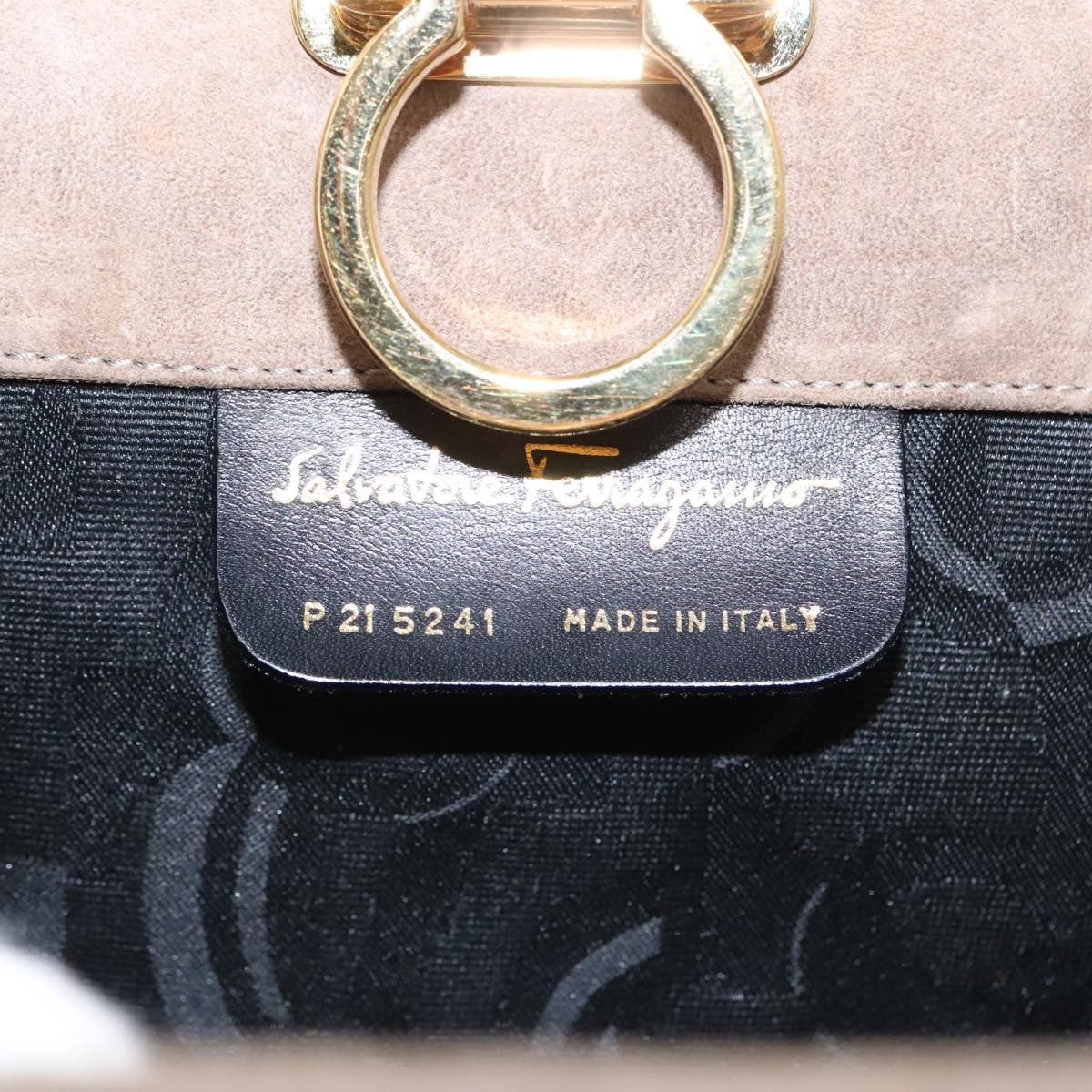 Salvatore Ferragamo Vintage Gancini Chain Suede, Brown, Suede, Shoulder Bag
