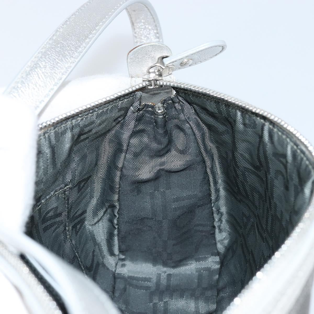 Salvatore Ferragamo Gancini Leather, Silver, Leather, Crossbody Bag