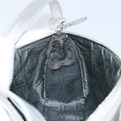 Salvatore Ferragamo Gancini Leather, Silver, Leather, Crossbody Bag