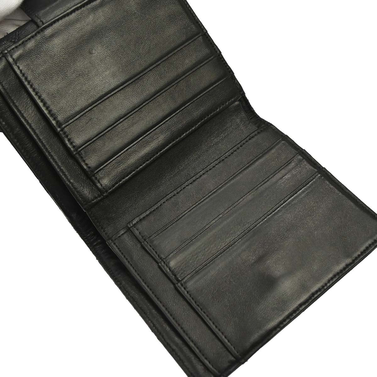 Chanel Envelope Gusset Chevron Lambskin, Black, Leather, Wallet
