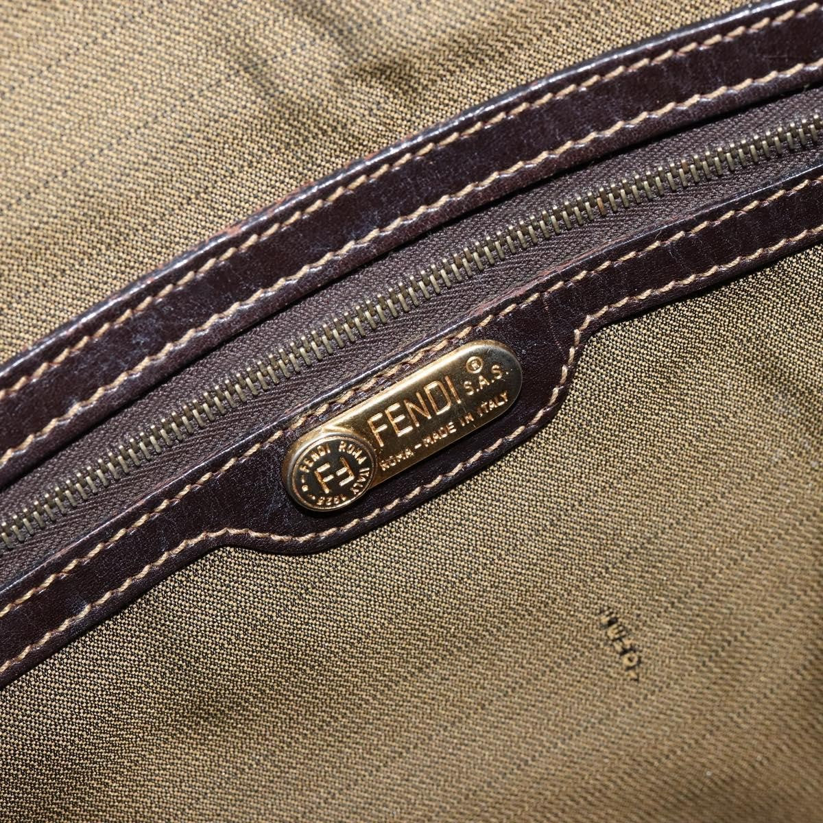 Fendi Vintage Zip Tote Zucca Canvas, Brown, Canvas, Tote Bag