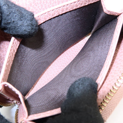 Gucci Swing Zip Around Leather, Pink, Leather, Wallet