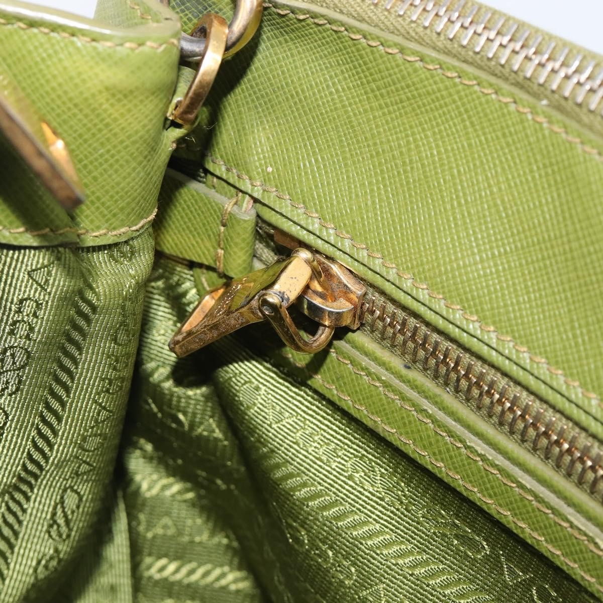 Prada Galleria  Strap Leather, Green, Leather, Handbag