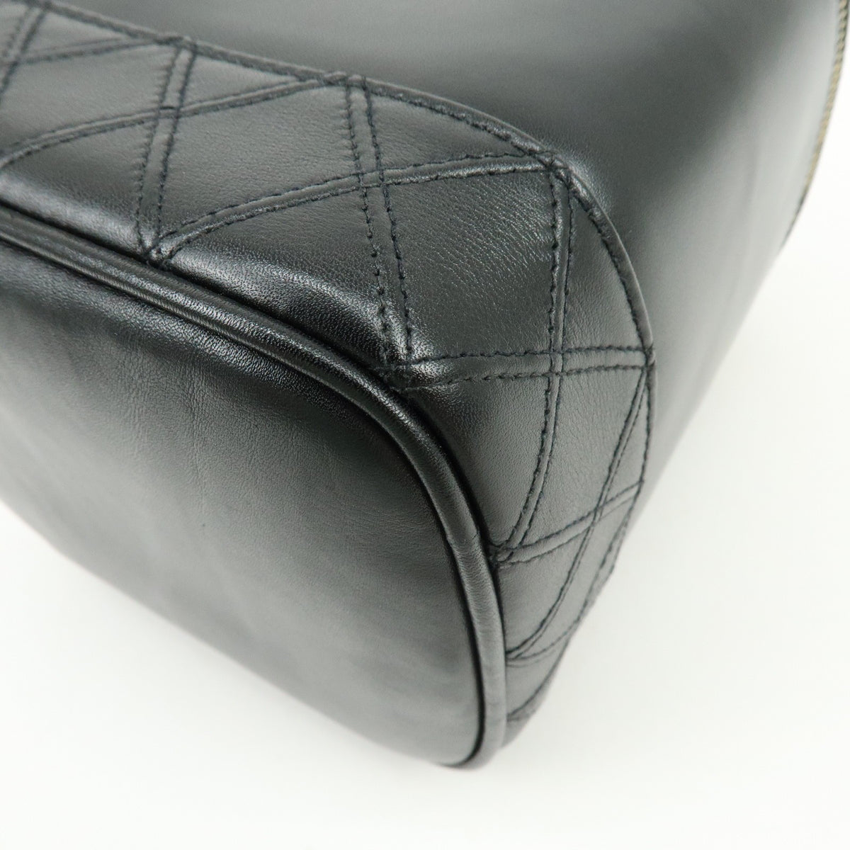 Chanel Vanity Leather, Black, Leather, Handbag