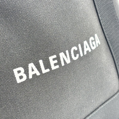 Balenciaga Navy Cabas Canvas with Leather, Black, Canvas, Tote Bag