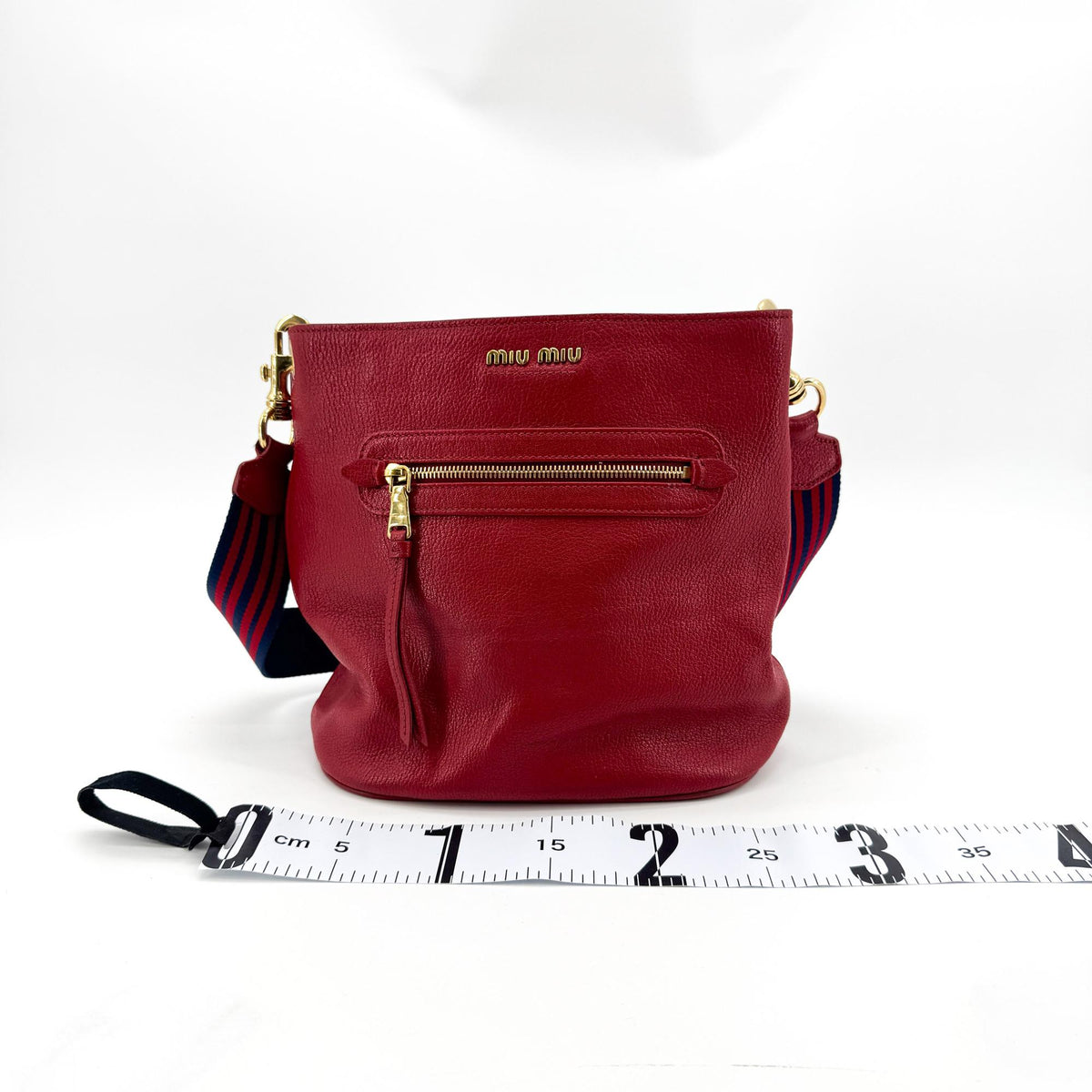 Miu Miu Shoulder Leather, Navy, Leather, Shoulder Bag