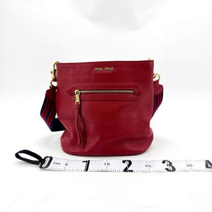 Miu Miu Shoulder Leather, Navy, Leather, Shoulder Bag