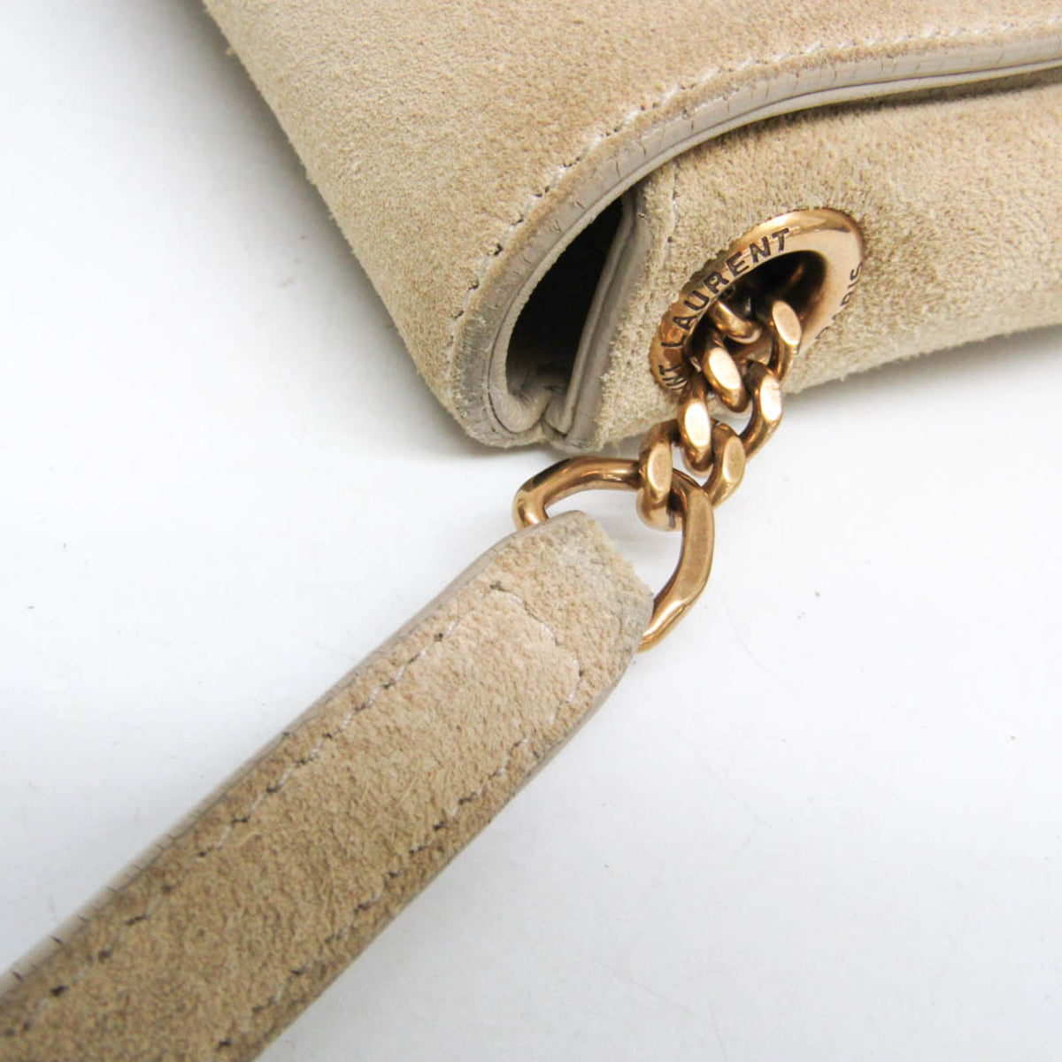 Saint Laurent Classic Monogram Tassel Clutch Suede, Beige, Suede, Clutch