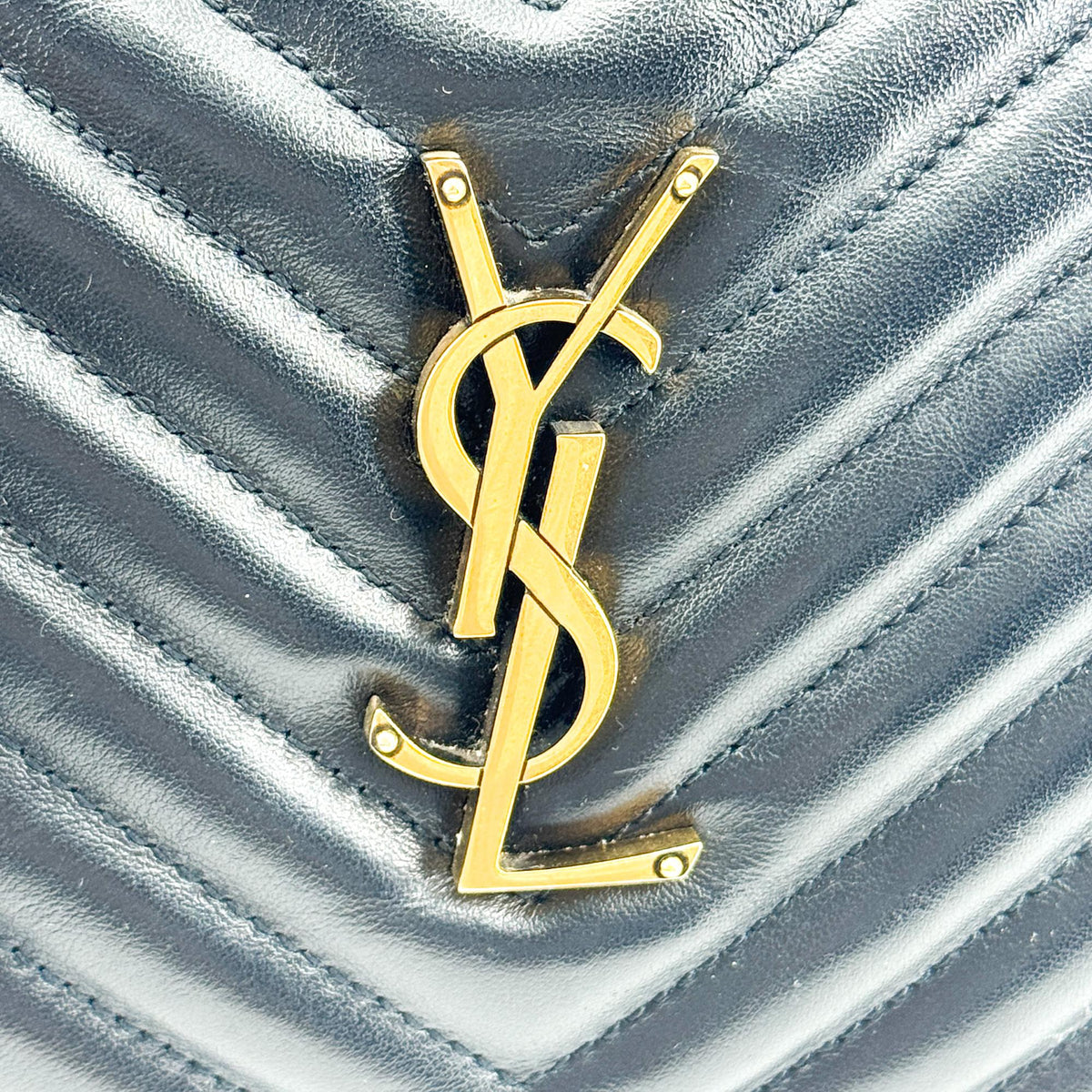 Saint Laurent Lou Camera Matelasse Chevron Leather, Black, Calfskin, Handbag